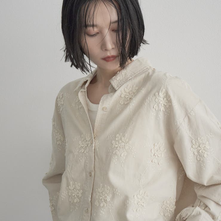 【セットアップ対応】3Dフラワー刺繍 コーデュロイレギュラーカラーシャツ | coen【women】 | 詳細画像16 