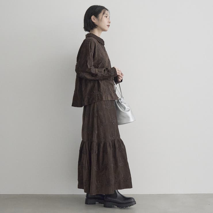 【セットアップ対応】3Dフラワー刺繍 コーデュロイレギュラーカラーシャツ | coen【women】 | 詳細画像19 