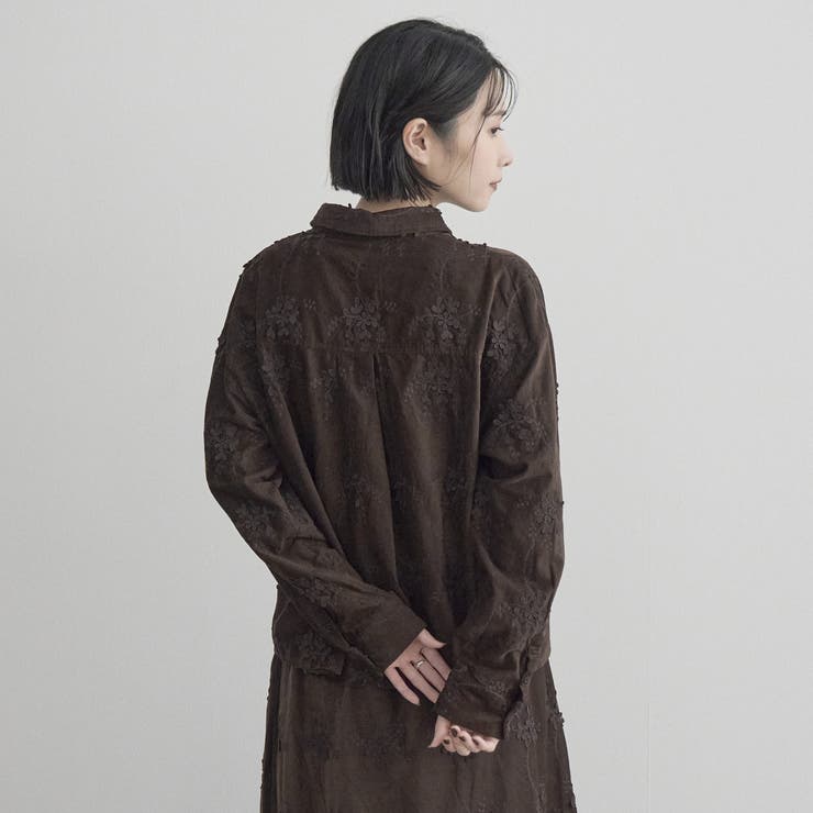 【セットアップ対応】3Dフラワー刺繍 コーデュロイレギュラーカラーシャツ | coen【women】 | 詳細画像23 