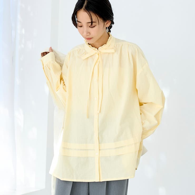 ワッシャーコットンフリルチュニックブラウス | coen【women】 | 詳細画像1 