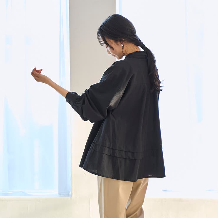 ワッシャーコットンフリルチュニックブラウス | coen【women】 | 詳細画像10 