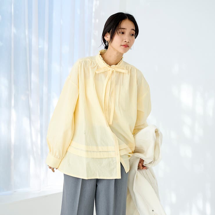 ワッシャーコットンフリルチュニックブラウス | coen【women】 | 詳細画像15 