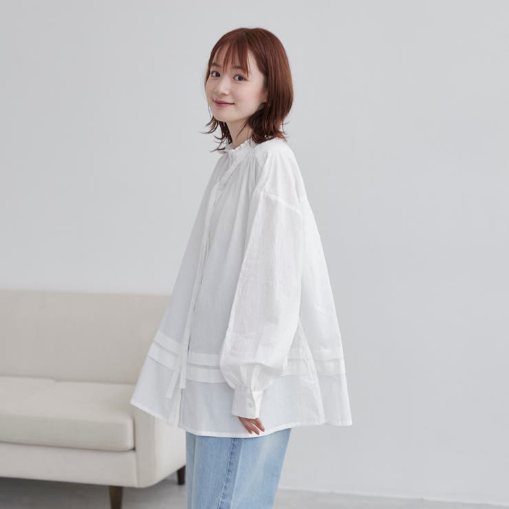 ワッシャーコットンフリルチュニックブラウス | coen【women】 | 詳細画像4 