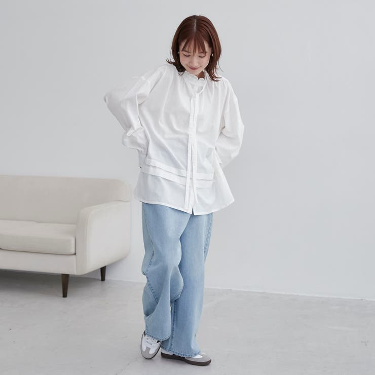 ワッシャーコットンフリルチュニックブラウス | coen【women】 | 詳細画像6 