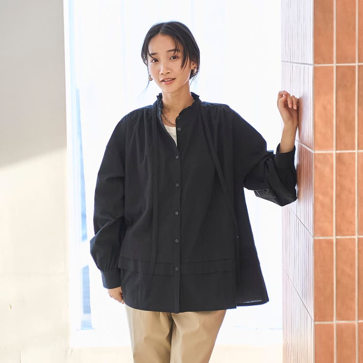 ワッシャーコットンフリルチュニックブラウス | coen【women】 | 詳細画像8 