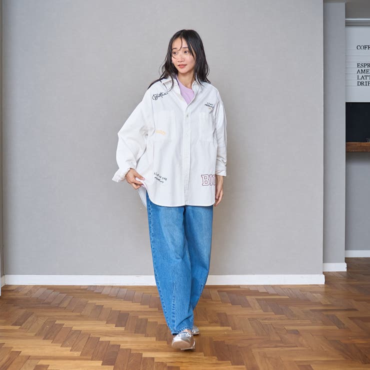 デニム刺繍オーバーシャツ[品番：COEW0006777]｜coen【women