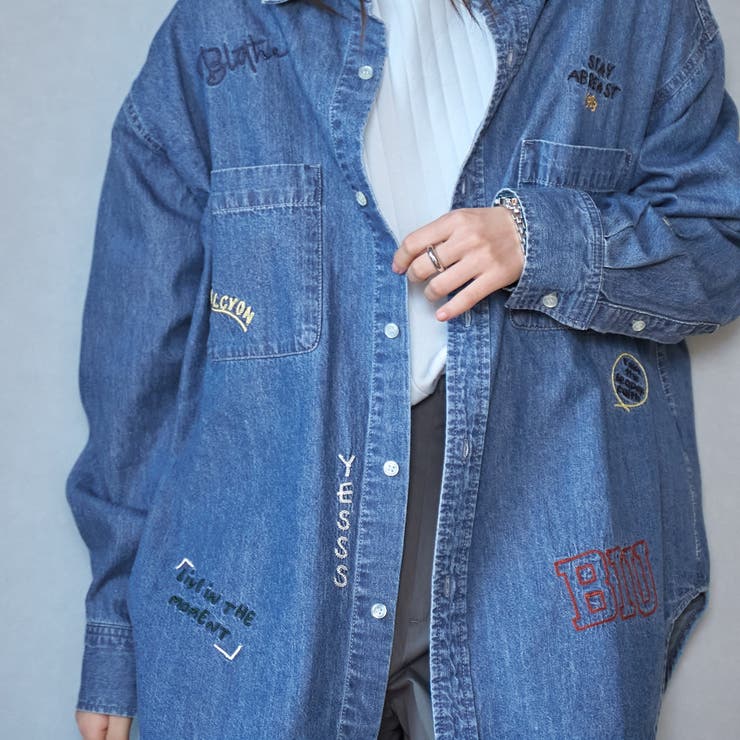 デニム刺繍オーバーシャツ[品番：COEW0006777]｜coen【women