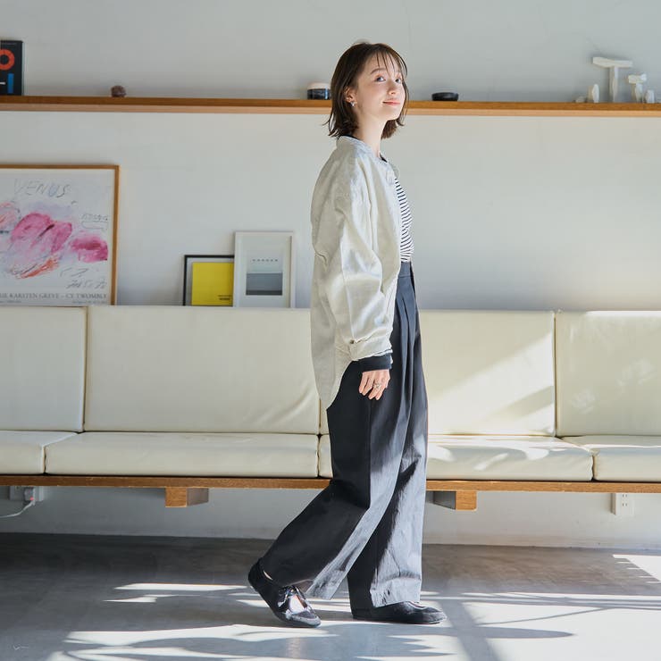 リネンレーヨンバンドカラーシャツ | coen【women】 | 詳細画像12 