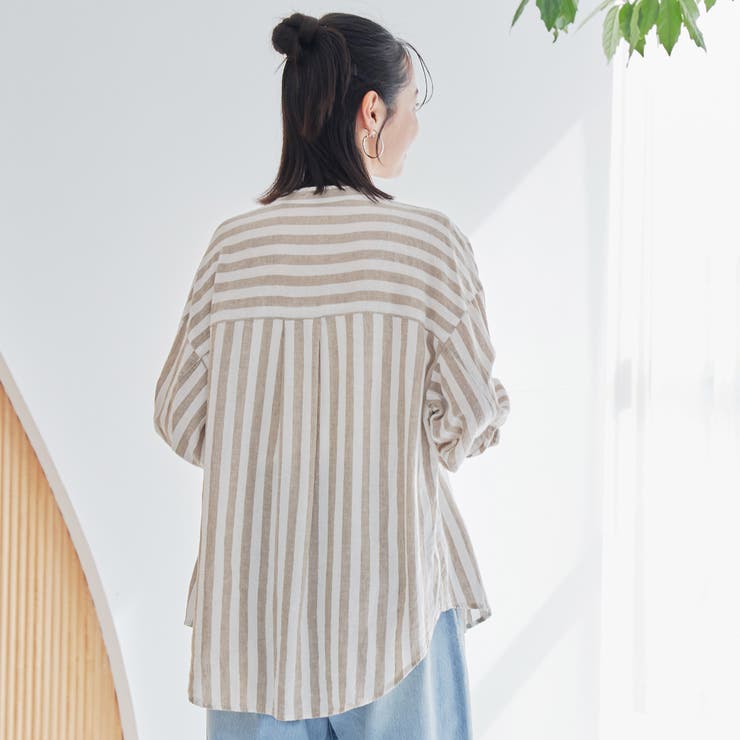 リネンレーヨンバンドカラーシャツ | coen【women】 | 詳細画像21 