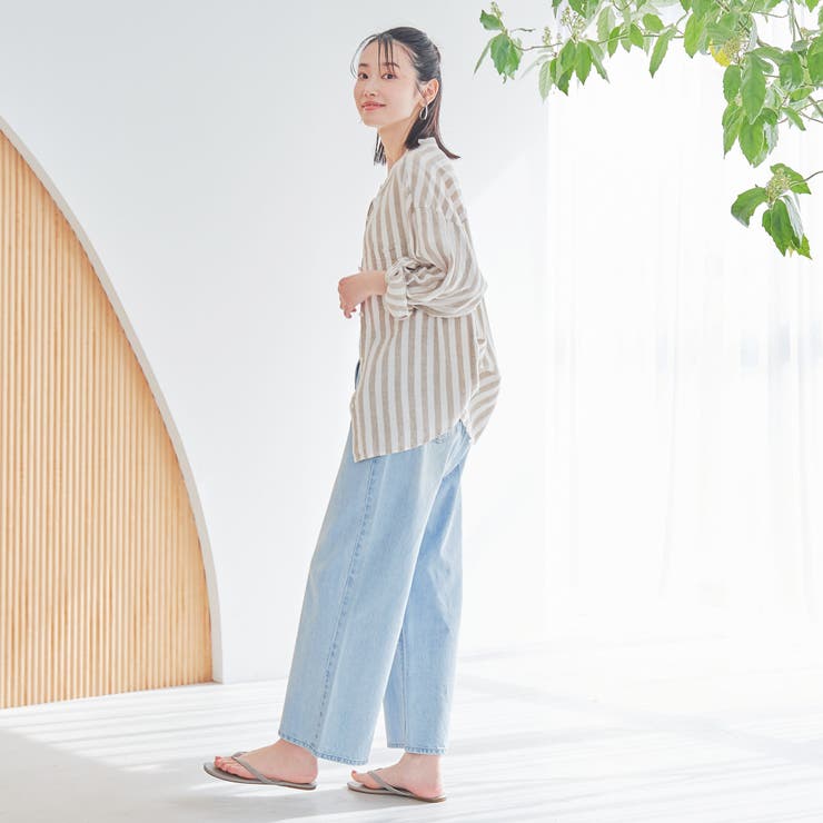 リネンレーヨンバンドカラーシャツ | coen【women】 | 詳細画像24 