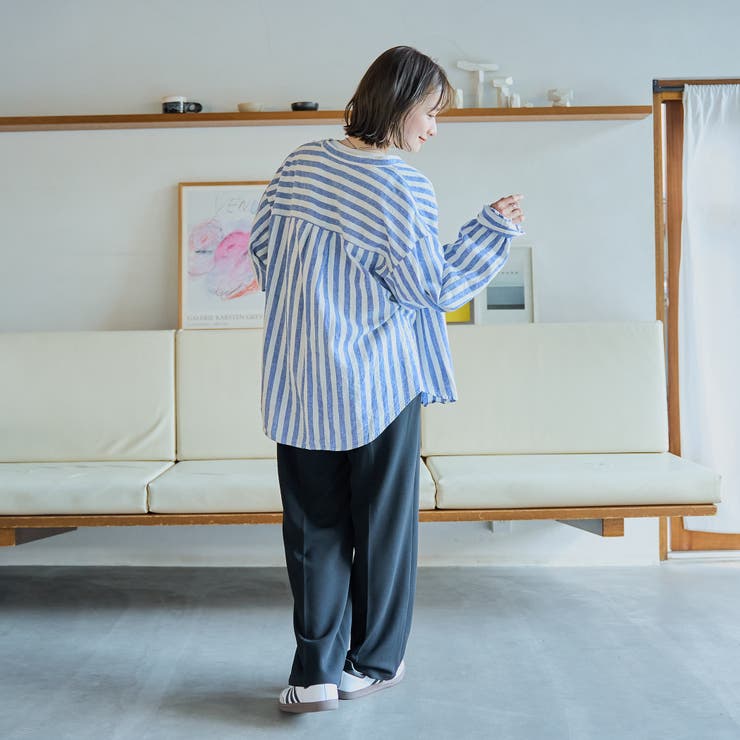 リネンレーヨンバンドカラーシャツ | coen【women】 | 詳細画像29 