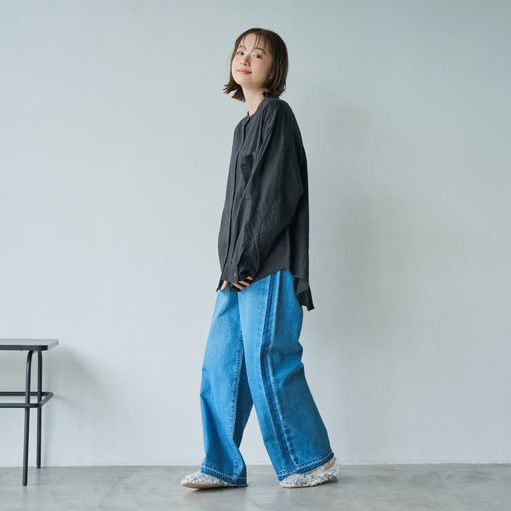 リネンレーヨンバンドカラーシャツ | coen【women】 | 詳細画像6 