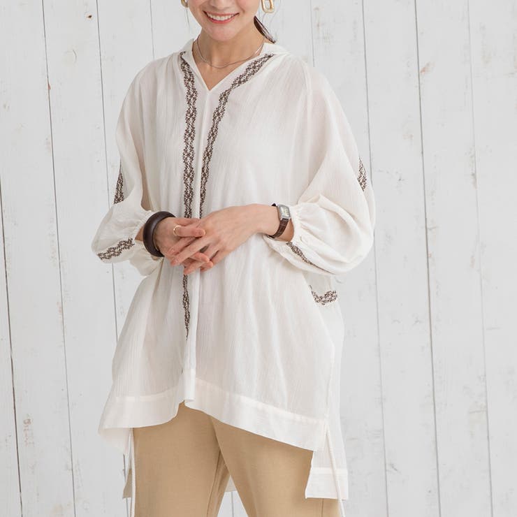 Market マーケット 刺繍チュニックブラウス 品番 Coew Coen Women コーエン のレディースファッション通販 Shoplist ショップリスト