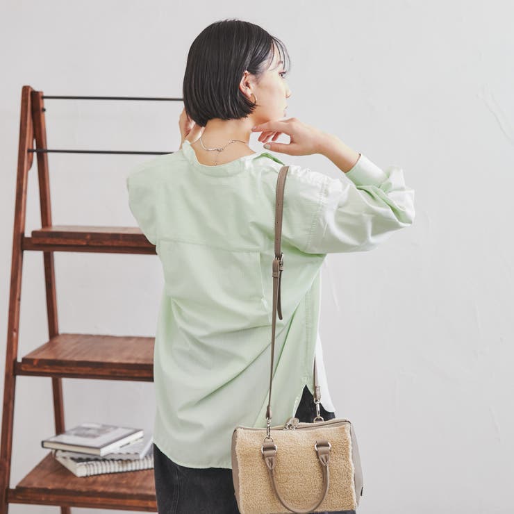 ワンポイント刺繍ストライプシャツ[品番：COEW0003907]｜coen【women