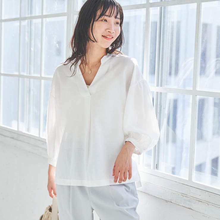 リネンMIXスキッパーブラウス[品番：COEW0004244]｜coen【women】（コーエン）のレディースファッション通販｜SHOPLIST（ショップリスト）