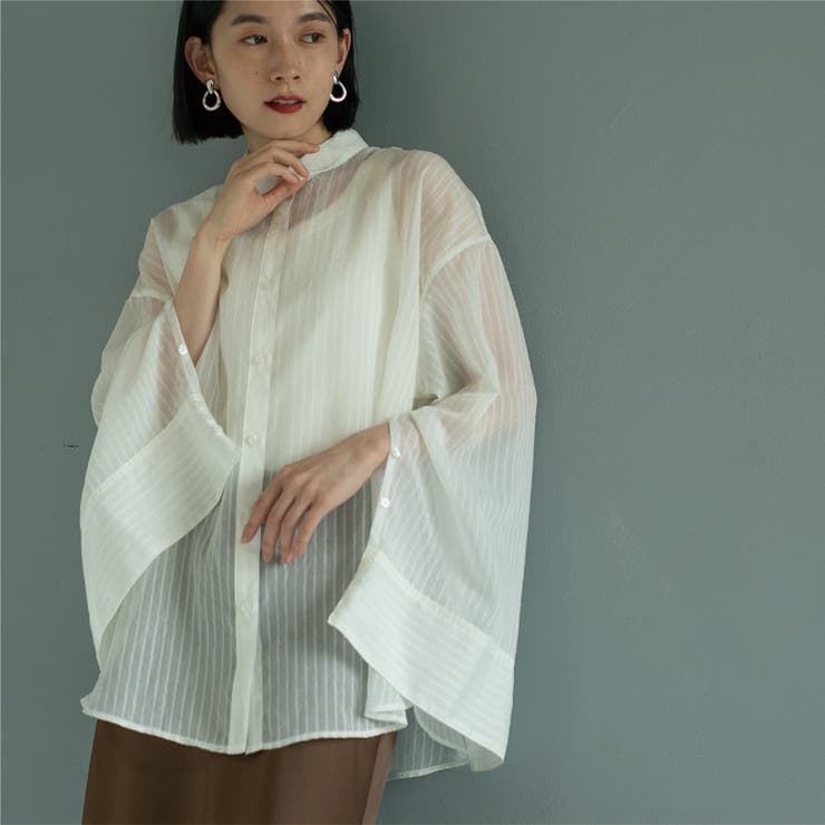 WHITE | シャドーストライプシャツ | coen【women】