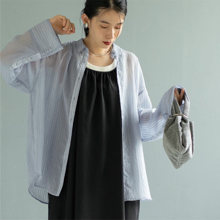 LT.BLUE | シャドーストライプシャツ | coen【women】