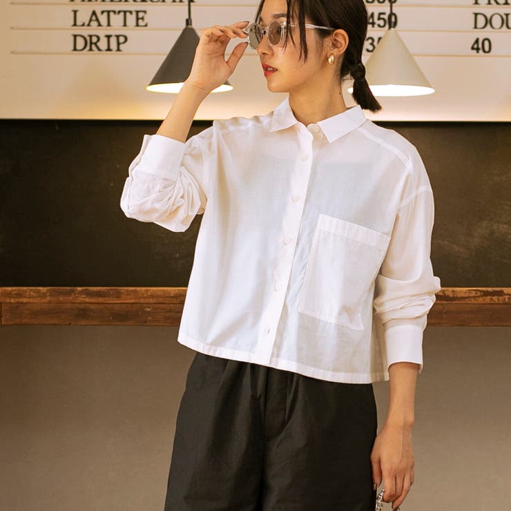 クロップドシャツ[品番：COEW0004681]｜coen【women】（コーエン）のレディースファッション通販｜SHOPLIST（ショップリスト）