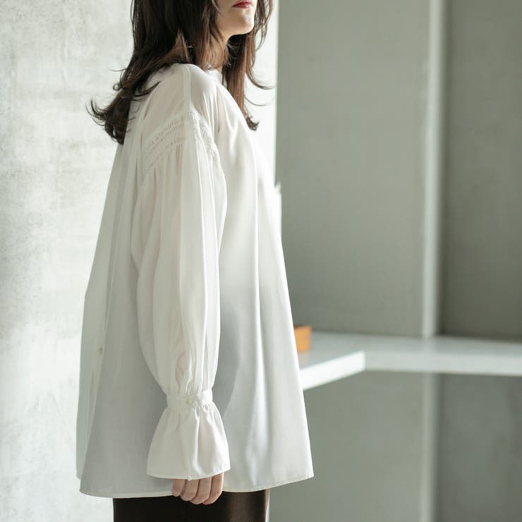 コットンタッチシャーリングブラウス | coen【women】 | 詳細画像2 