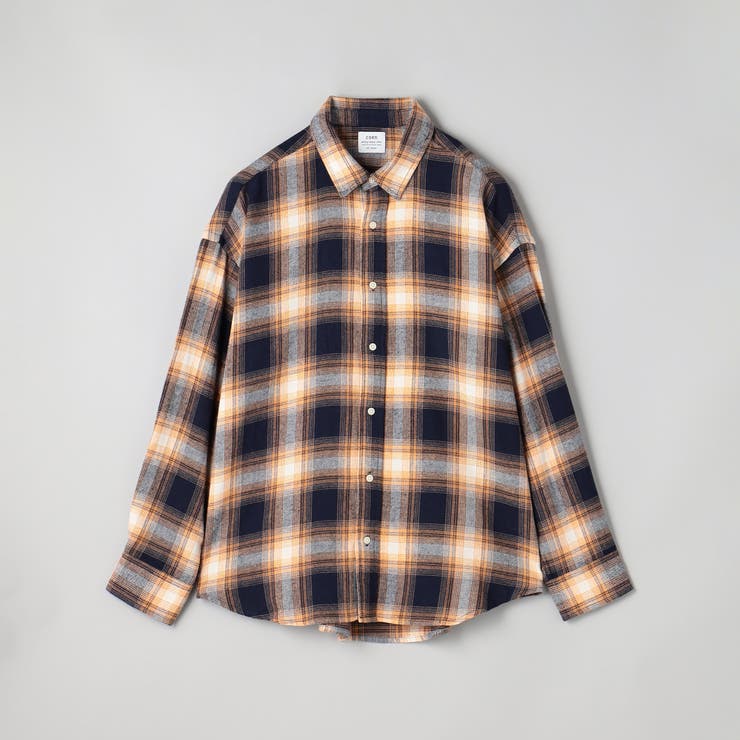 NAVY | オンブレチェックレギュラーシャツ | coen【women】