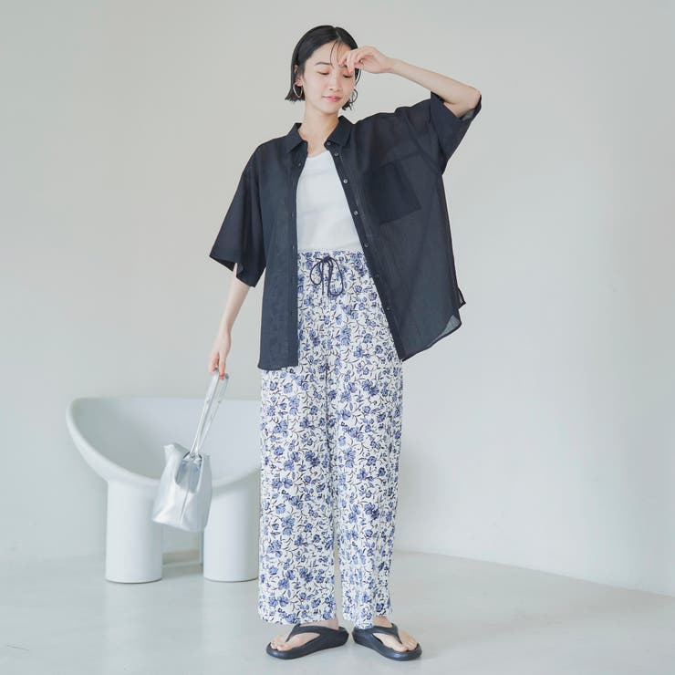 強撚シアーボイルハーフスリーブシャツ | coen【women】 | 詳細画像11 