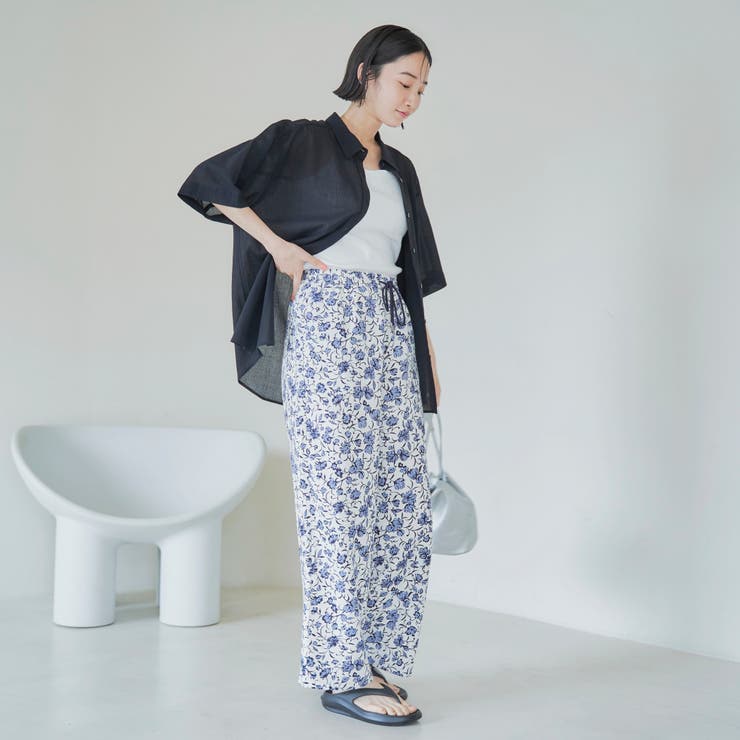 強撚シアーボイルハーフスリーブシャツ | coen【women】 | 詳細画像12 