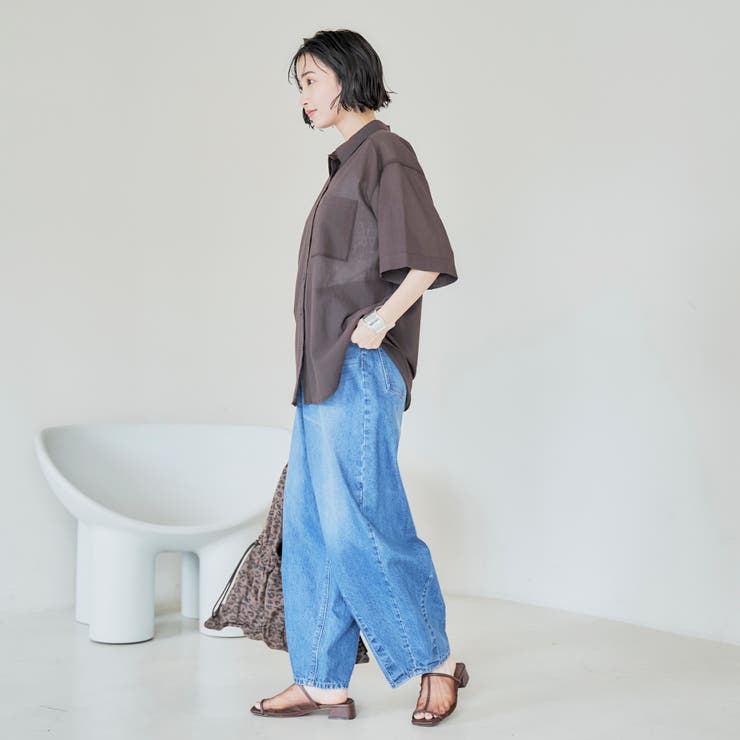 強撚シアーボイルハーフスリーブシャツ | coen【women】 | 詳細画像18 