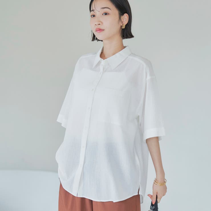 強撚シアーボイルハーフスリーブシャツ | coen【women】 | 詳細画像2 