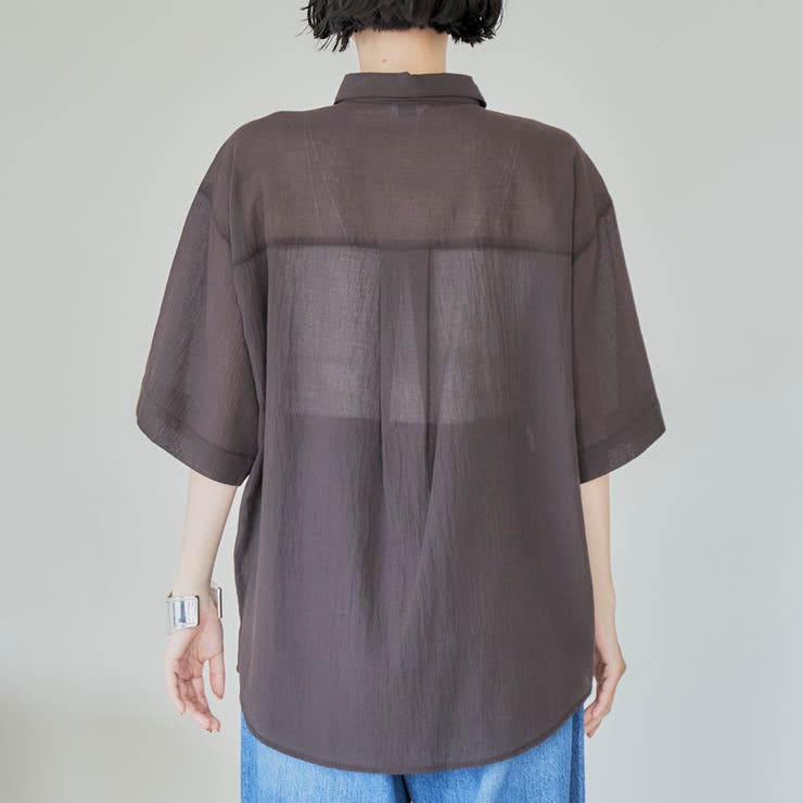 強撚シアーボイルハーフスリーブシャツ | coen【women】 | 詳細画像22 