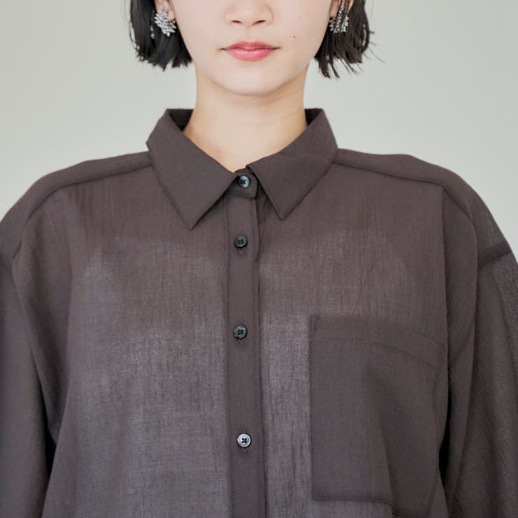 強撚シアーボイルハーフスリーブシャツ | coen【women】 | 詳細画像23 