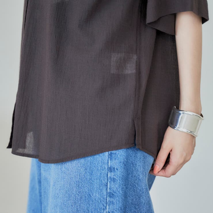 強撚シアーボイルハーフスリーブシャツ | coen【women】 | 詳細画像26 