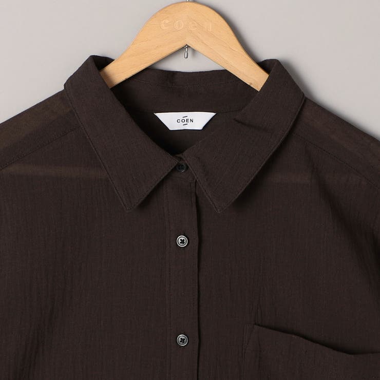 強撚シアーボイルハーフスリーブシャツ | coen【women】 | 詳細画像29 