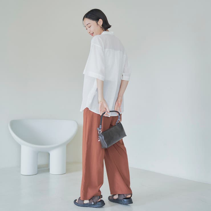 強撚シアーボイルハーフスリーブシャツ | coen【women】 | 詳細画像7 