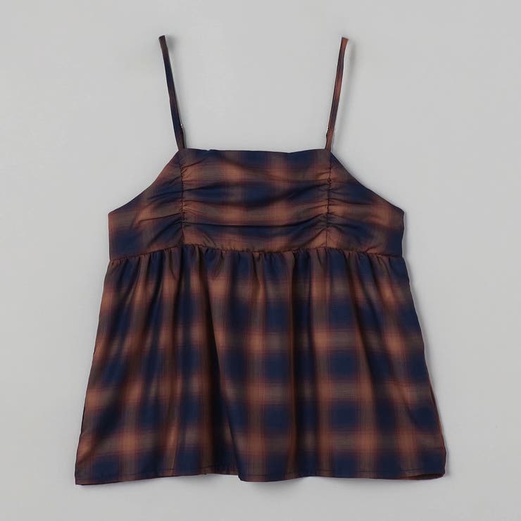 シアーオンブレチェックギャザーキャミソール | coen【women】 | 詳細画像17 