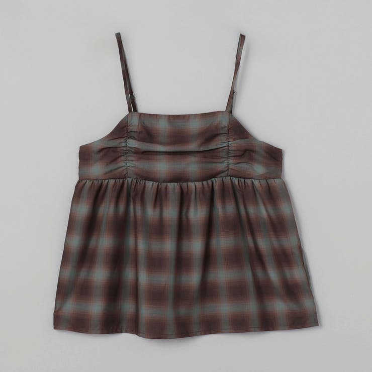 シアーオンブレチェックギャザーキャミソール | coen【women】 | 詳細画像25 