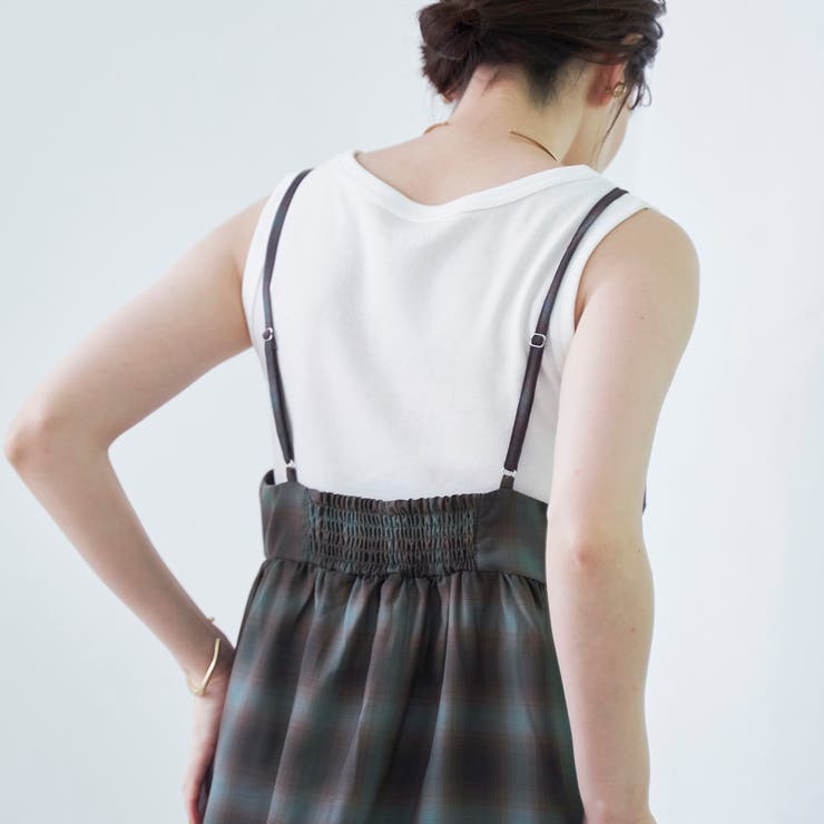 シアーオンブレチェックギャザーキャミソール | coen【women】 | 詳細画像6 