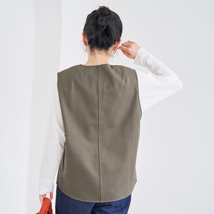 ウールライク裏起毛キーネックベスト | coen【women】 | 詳細画像13 