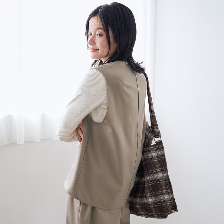 ウールライク裏起毛キーネックベスト | coen【women】 | 詳細画像8 