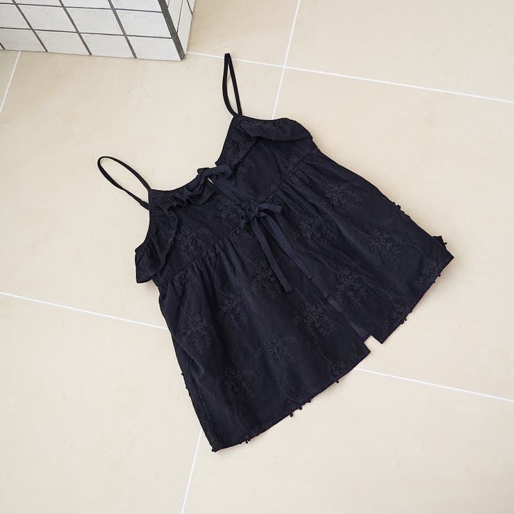 BLACK | 3Dフラワー刺繍 コーデュロイキャミソール | coen【women】