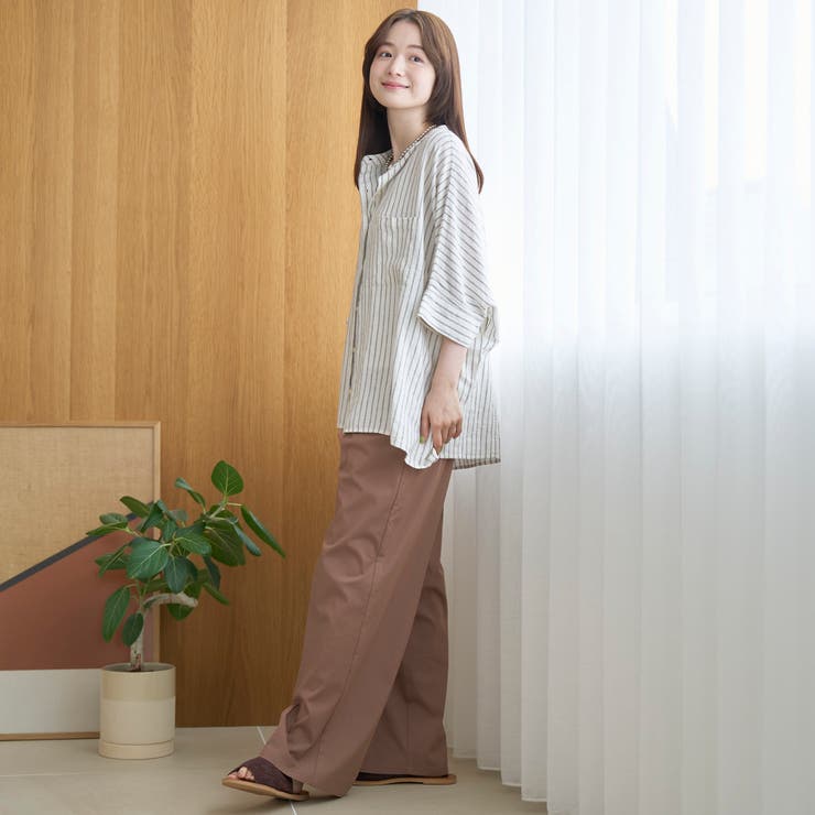 【接触冷感】リネンレーヨンドルマンバンドカラーシャツ | coen【women】 | 詳細画像22 