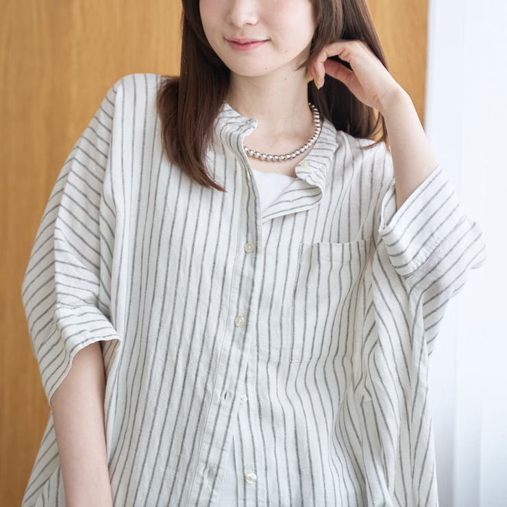 【接触冷感】リネンレーヨンドルマンバンドカラーシャツ | coen【women】 | 詳細画像27 