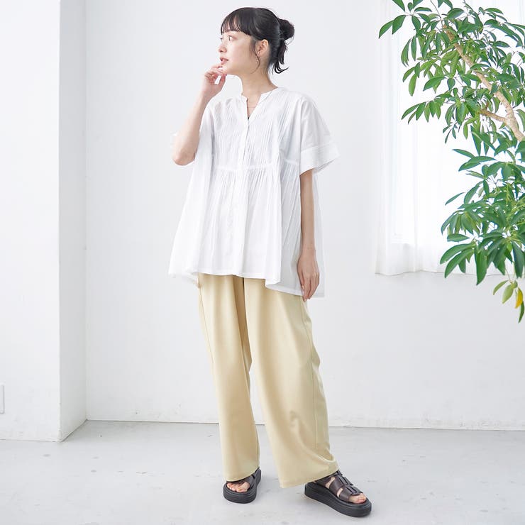 【MARKET（マーケット）】スキッパーピンタックブラウス（インフルエンサー紹介… | coen【women】 | 詳細画像2 