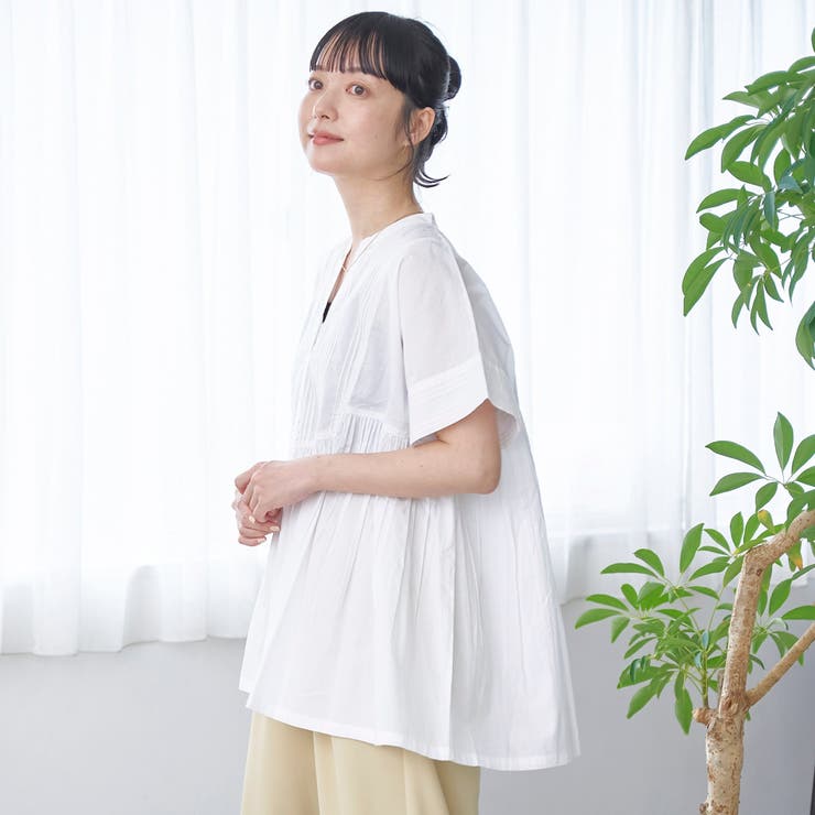 【MARKET（マーケット）】スキッパーピンタックブラウス（インフルエンサー紹介… | coen【women】 | 詳細画像7 