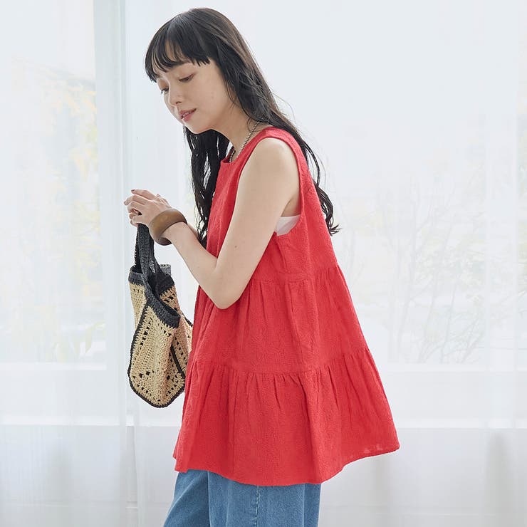 【Lipa（リパ）別注】ノースリーブ総刺繍ティアードブラウス | coen【women】 | 詳細画像17 