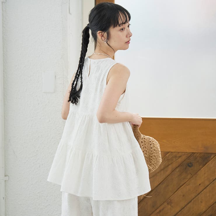 【Lipa（リパ）別注】ノースリーブ総刺繍ティアードブラウス | coen【women】 | 詳細画像5 