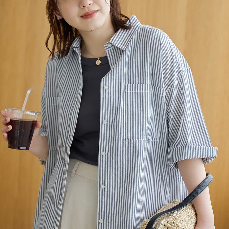 【接触冷感/吸水速乾】シャーベットコットン半袖シャツ | coen【women】 | 詳細画像22 