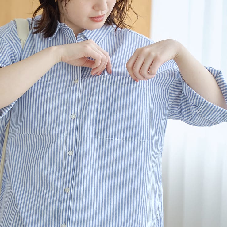 【接触冷感/吸水速乾】シャーベットコットン半袖シャツ | coen【women】 | 詳細画像29 
