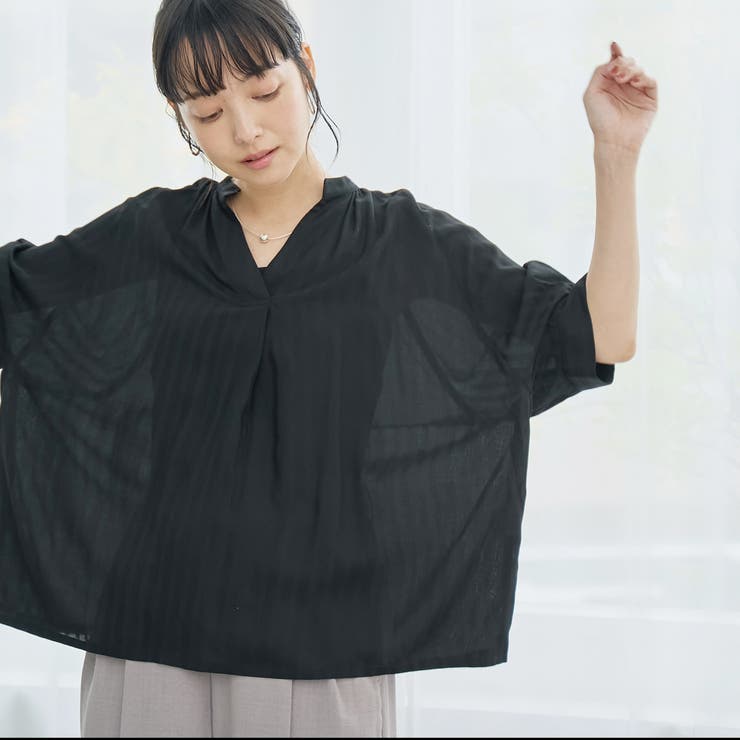 【接触冷感】リラクシースキッパー五分袖ブラウス | coen【women】 | 詳細画像8 
