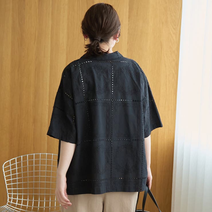 パッチワーク風フラワー刺繍半袖シャツ | coen【women】 | 詳細画像11 