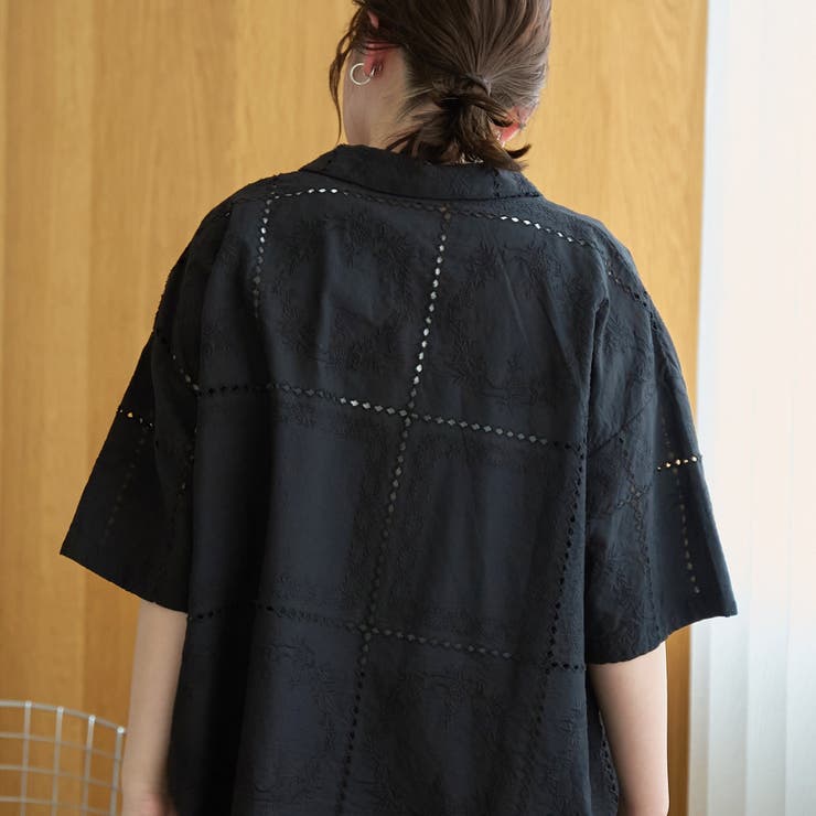 パッチワーク風フラワー刺繍半袖シャツ | coen【women】 | 詳細画像13 